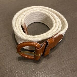 Knitted Cotton  Leather Belt